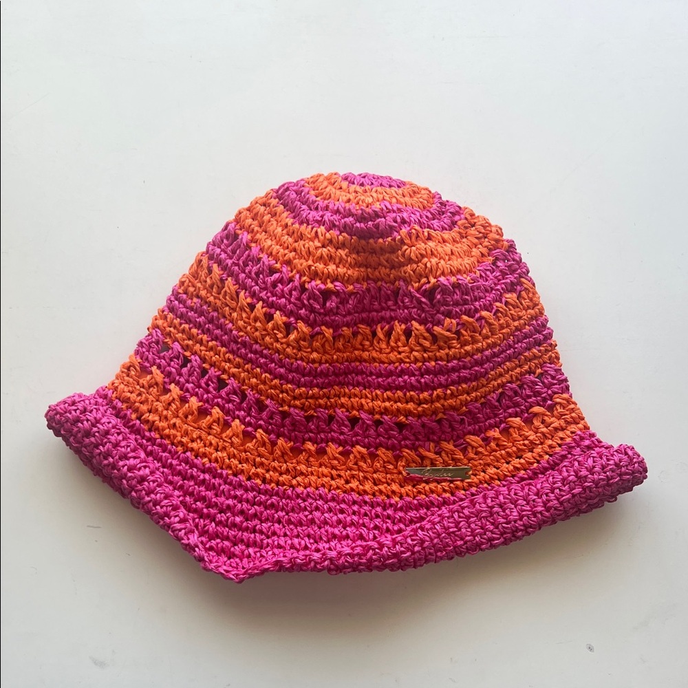 Colorful Pink and Orange Crochet Hat